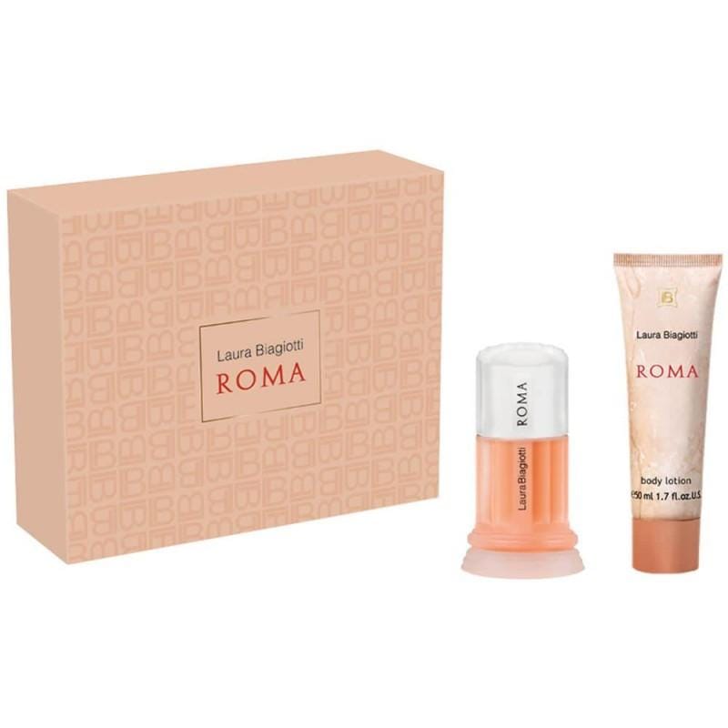 Set Laura Biagiotti Roma Donna: Eau de Toilette 25 ml Vaporizzatore + Bagno/Latte Corpo 50 ml