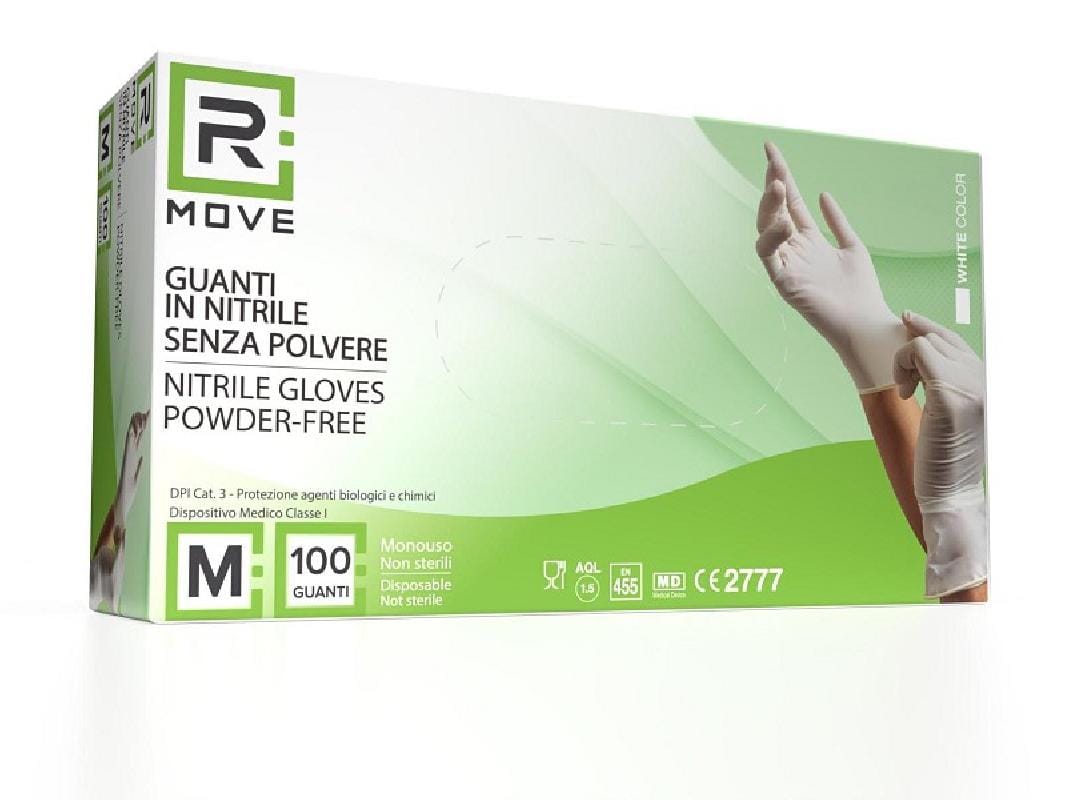 GUANTI IN NITRILE BIANCO TAGLIA M, CONFEZIONE DA 100 PEZZI: PROTEZIONE E COMFORT PER UTILIZZO PROFESSIONALE E DOMESTICO