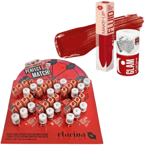 Clarissa Smalto Rosso + Lucidalabbra Rosso: Combo Perfetta per Labbra Luminose e Unghie Alla Moda
