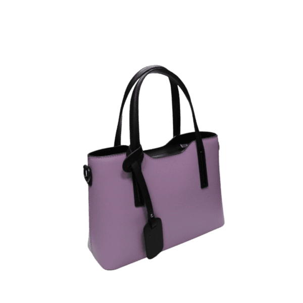 Borsa in Pelle Viola con Zip e Manici – Eleganza e Funzionalità