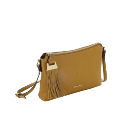 Borsa Marina Galanti Senape con Tracolla e Frange: Stile e Funzionalità