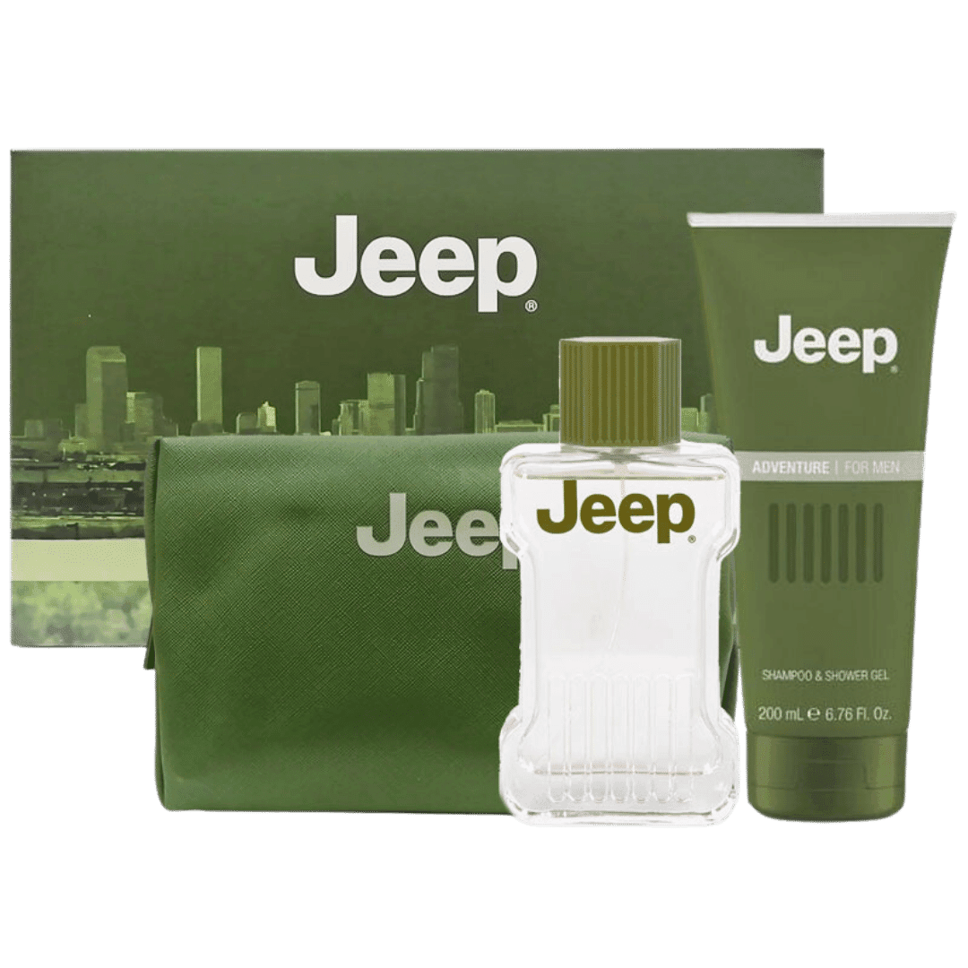 Jeep Adventure Coffret - Aftershave 100ml Balm + Gel Doccia 200ml + Beauty Case: Esplora l'Avventura con Stile
