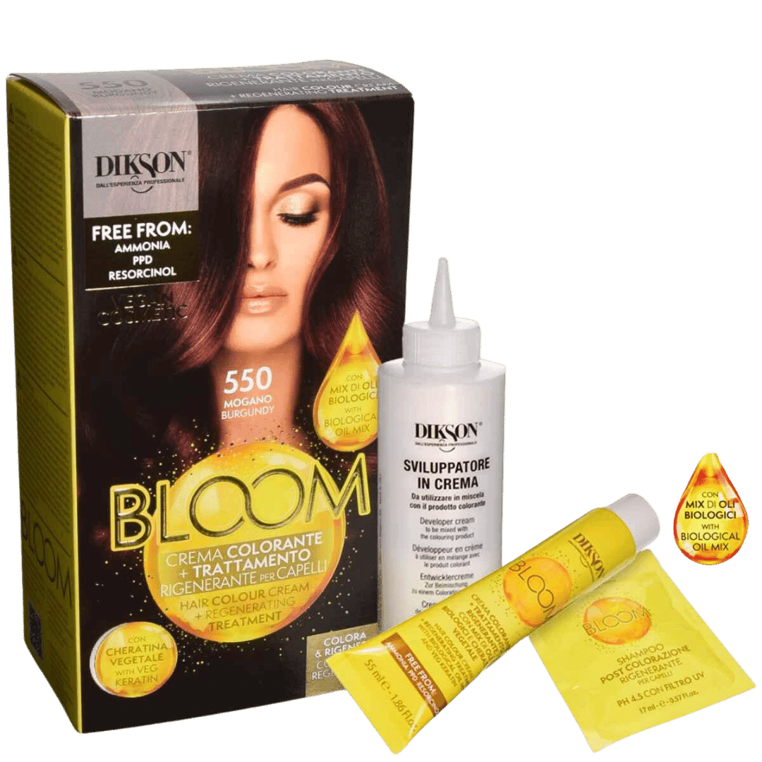 Bloom Crema Colorante Senza Ammoniaca N.550 Mogano: Tonalità Intensa e Senza danni