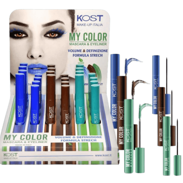 Display My Color Kost 24 Pezzi – Combinazione Perfetta di Eyeliner e Mascara