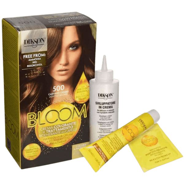 Bloom Crema Colorante Senza Ammoniaca N.500 Castano Chiaro: Tonalità Intensa e Senza danni