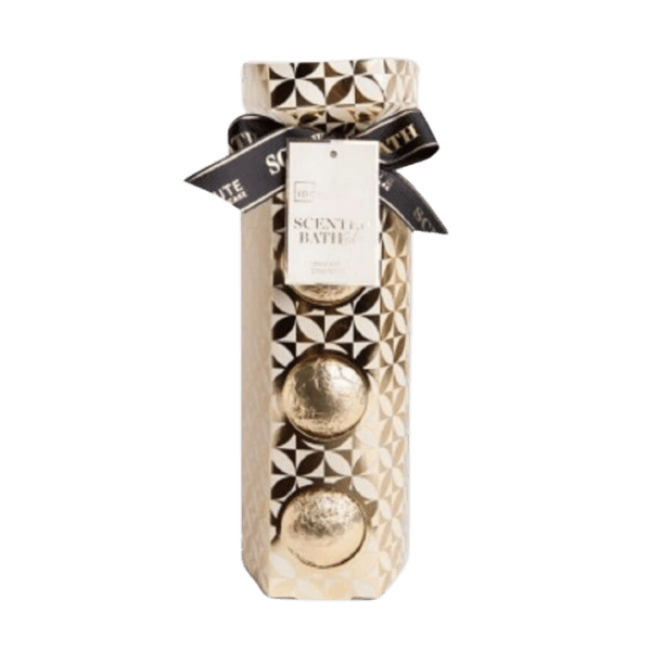 Coffret IDC Institute Scented: Set di 3 Bombe da Bagno Gold per un'Esperienza Rilassante e Profumata