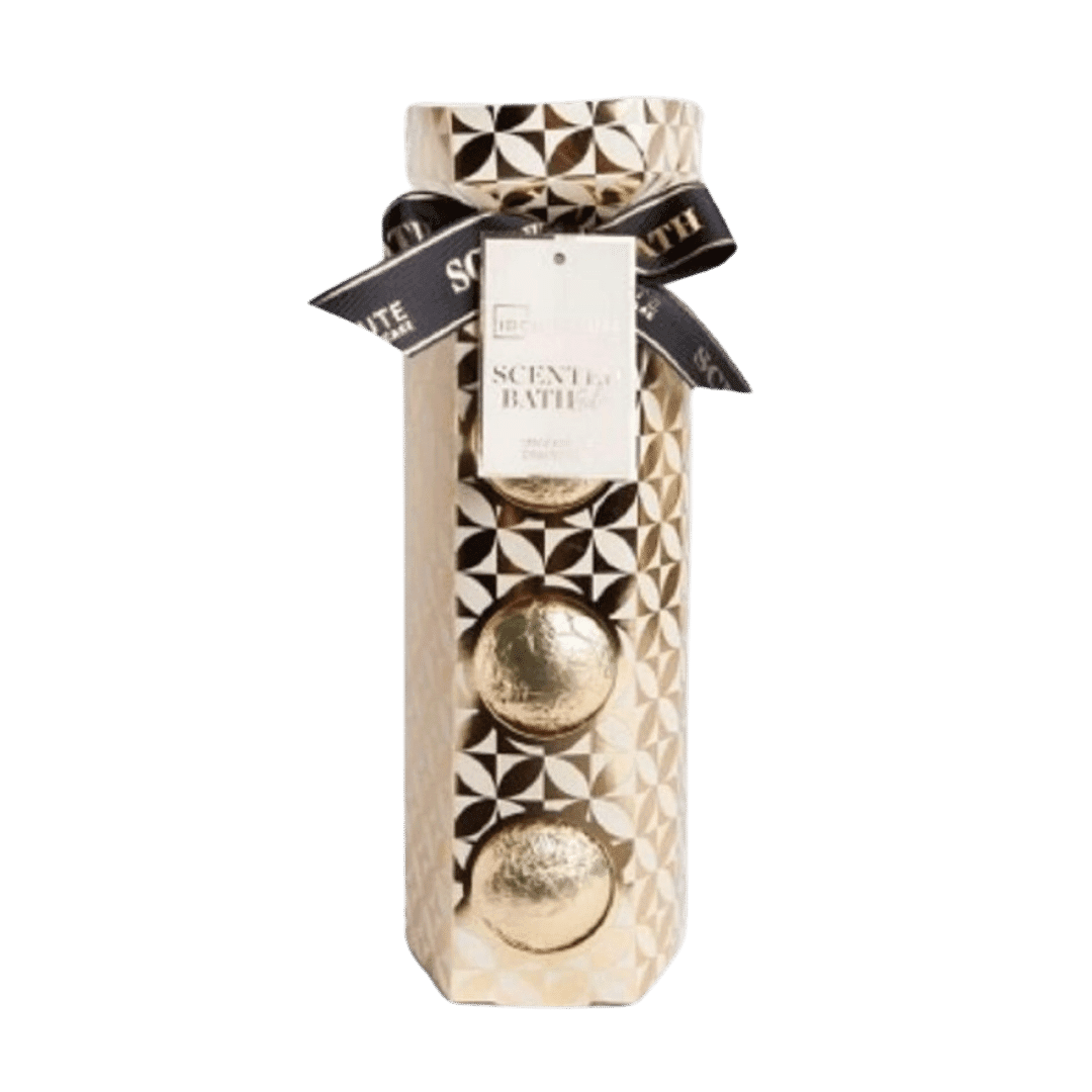 Coffret IDC Institute Scented: Set di 3 Bombe da Bagno Gold per un'Esperienza Rilassante e Profumata