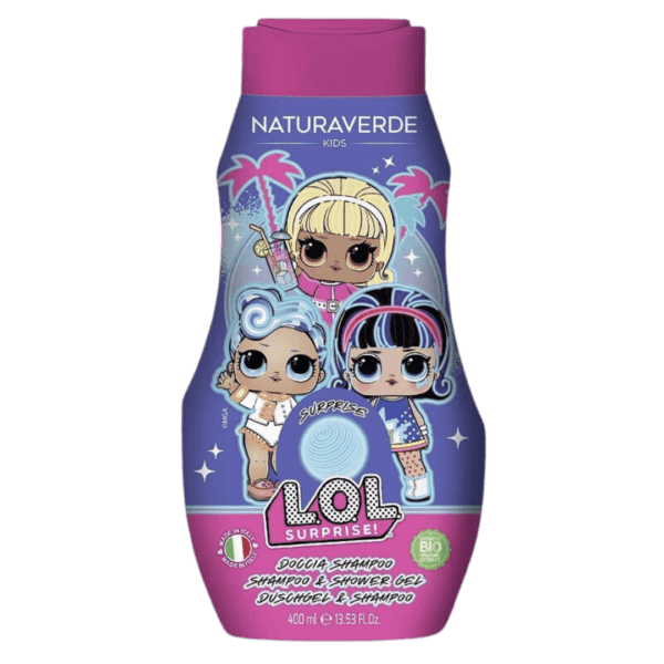 Naturaverde L.O.L. Shampoo & S/G 400ml: Detergente per Capelli e Corpo per una Doccia Divertente e Delicata