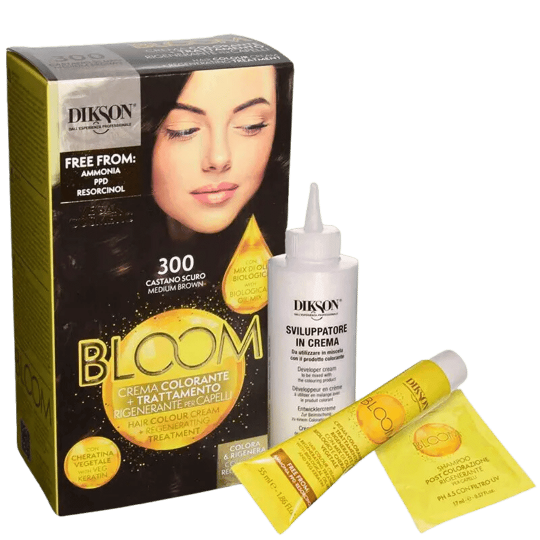 Bloom Crema Colorante Senza Ammoniaca N.300 Castano Scuro: Tonalità Intensa e Senza danni
