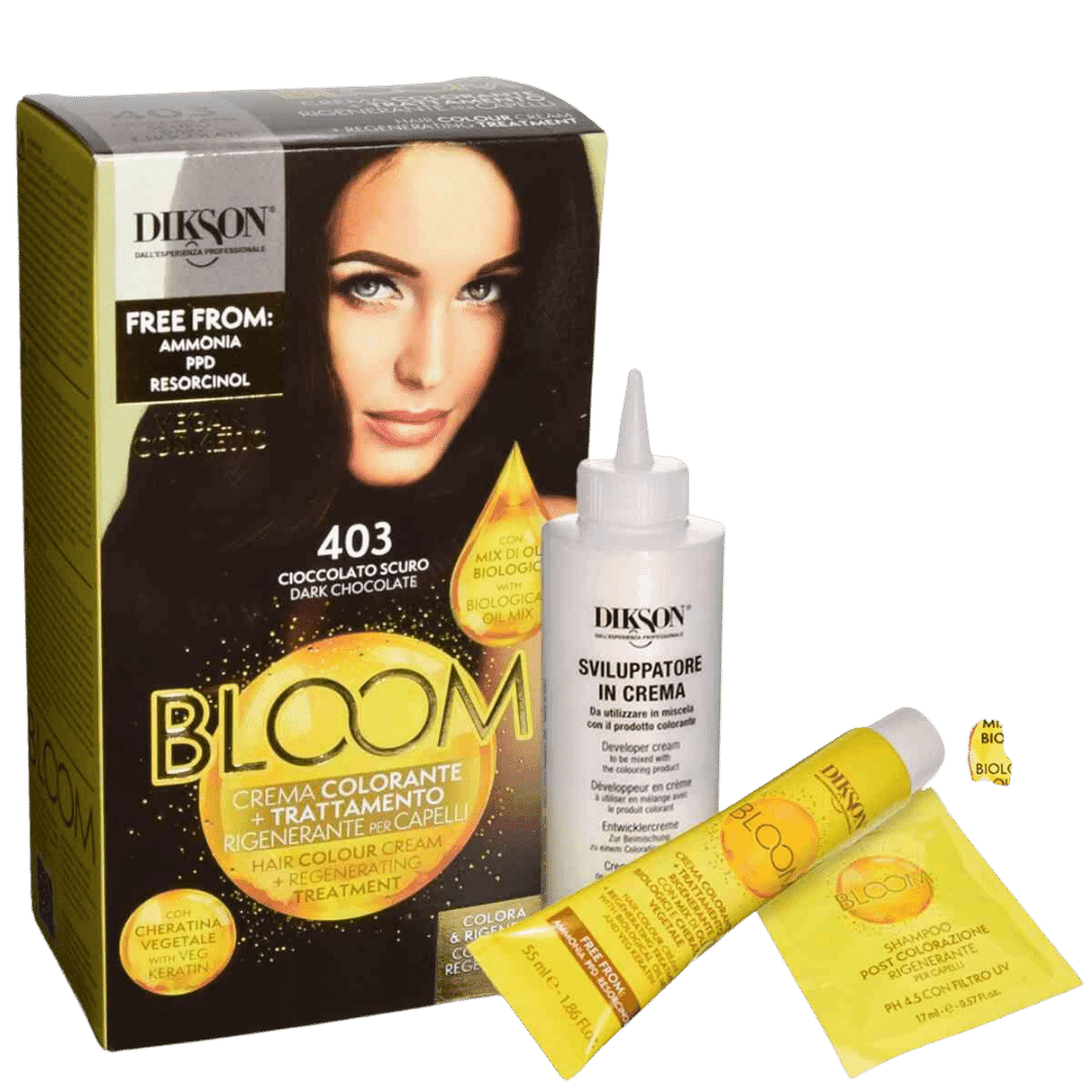 Bloom Crema Colorante Senza Ammoniaca N.403 Cioccolato Scuro: Tonalità Intensa e Senza danni