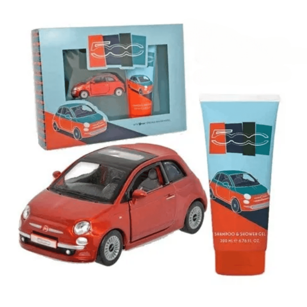 FIAT 500 Coffret - Modellino + Gel Doccia 200ml: Un'Esperienza di Stile e Freschezza Ispirata all'Iconica Fiat 500