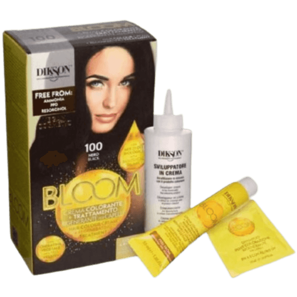 Bloom Crema Colorante Senza Ammoniaca N.100 Nero: Tonalità Intensa e Senza danni