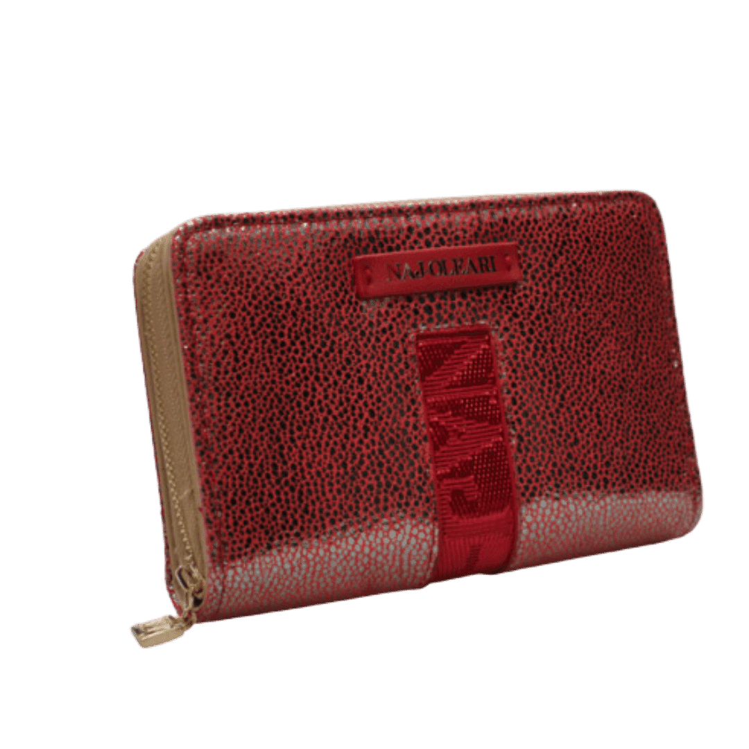 Portafoglio Donna Naj Oleari 55444 - Eleganza esotica con stampa rossa