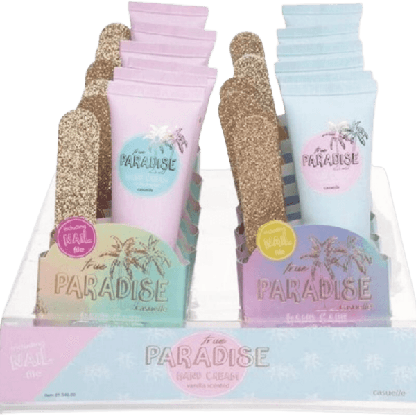 Set Crema Mani e Lima Unghie True Paradise: Idratazione e Cura in Formato Tascabile
