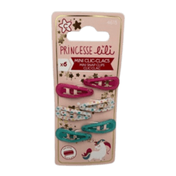 PRINCIPESSA Lili Set Clic Clac Epoxy Rosa: Fermagli Colorati per Capelli Incantevoli