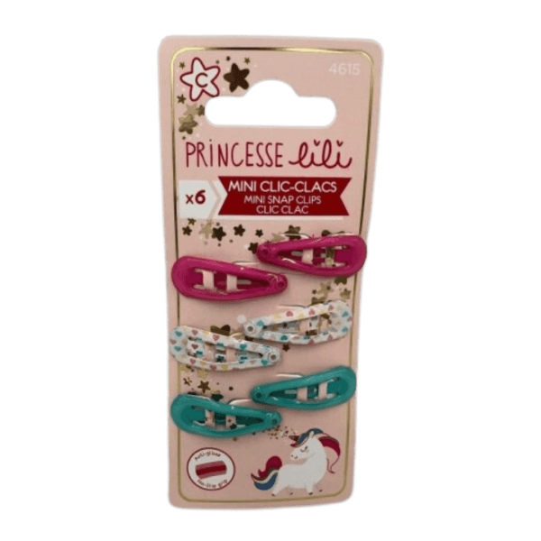 PRINCIPESSA Lili Set Clic Clac Epoxy Rosa: Fermagli Colorati per Capelli Incantevoli