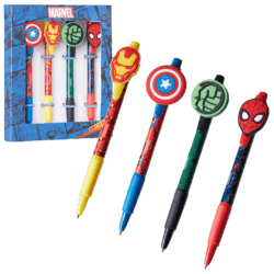 Set di 4 Penne Marvel – Scrittura con Stile Supereroico