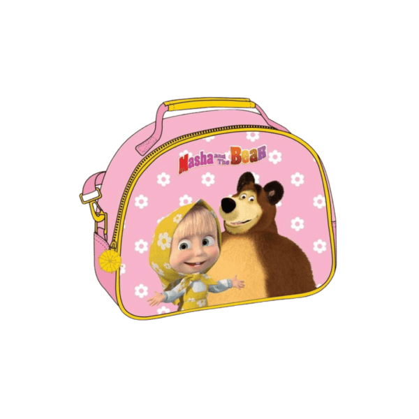 Lunch Bag Masha Pink Flowers 26cm: Praticità e Stile per i Pasti con Masha e Orso