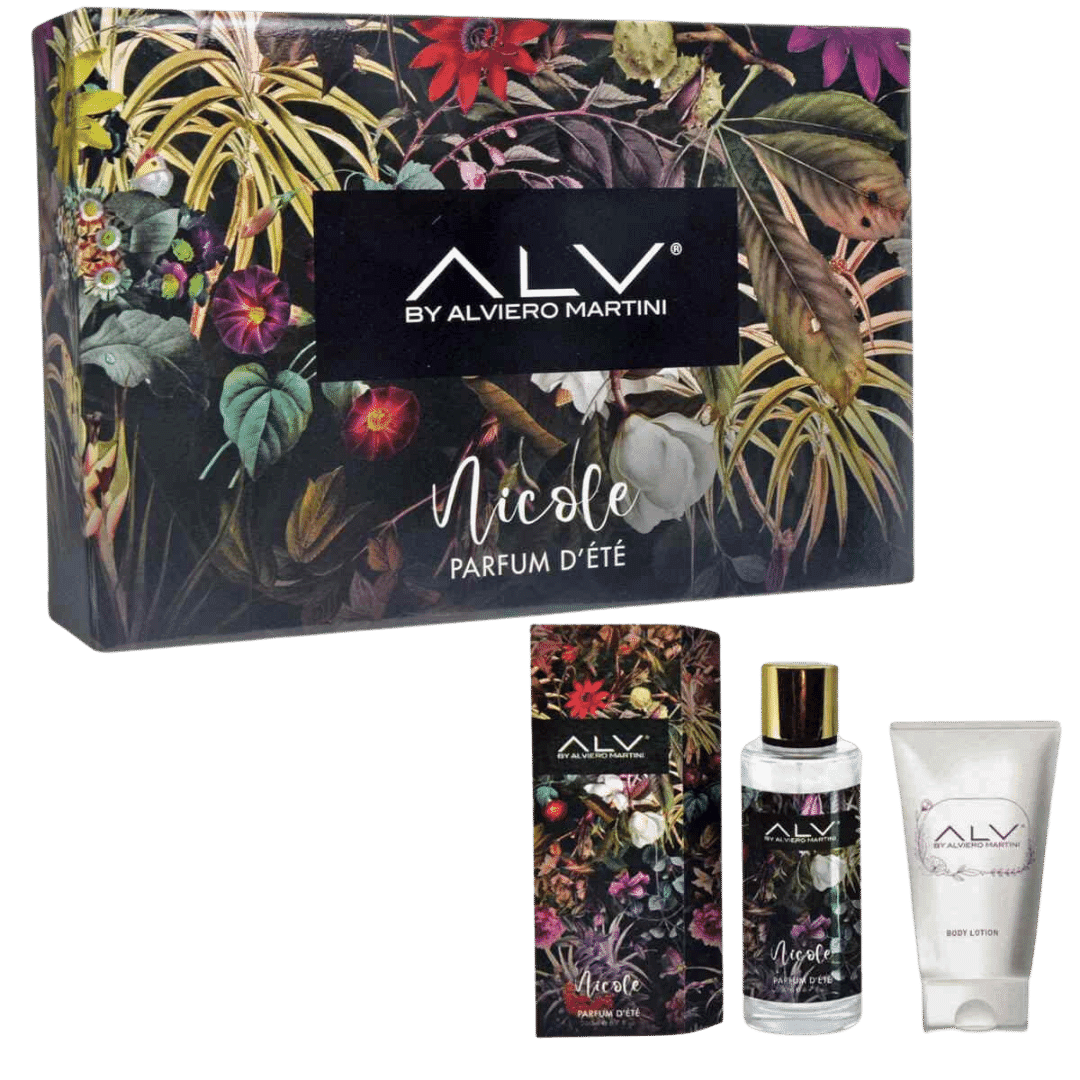 Cofanetto Alviero Parfum D'Ete Nicole - Profumo e Lozione Corpo per un'Estate di Eleganza