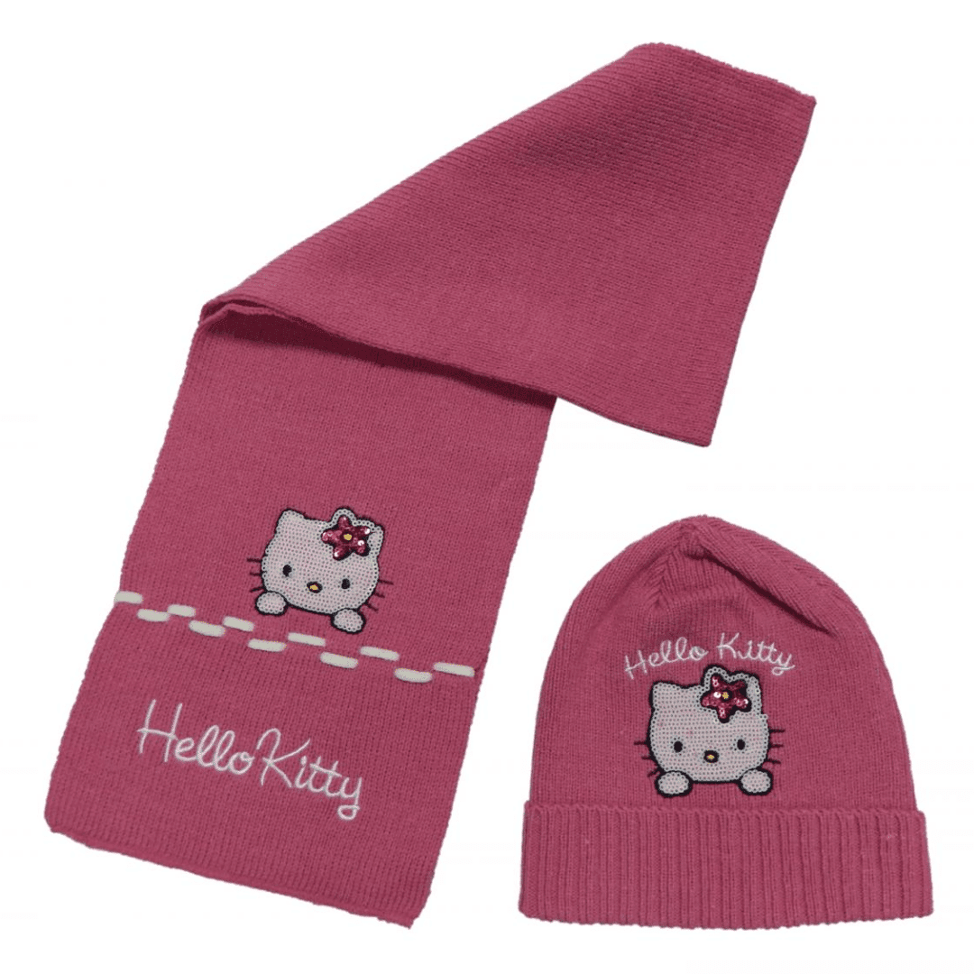 Sciarpa e Cappellino Logato Hello Kitty: Set Perfetto per le Fan di Hello Kitty