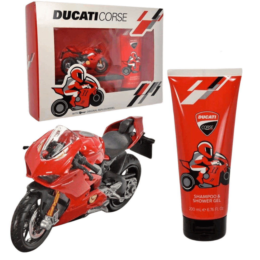 Set Ducati Corse - Gel Doccia 200ml + Modellino Moto: L'Essenza della Velocità e dello Stile