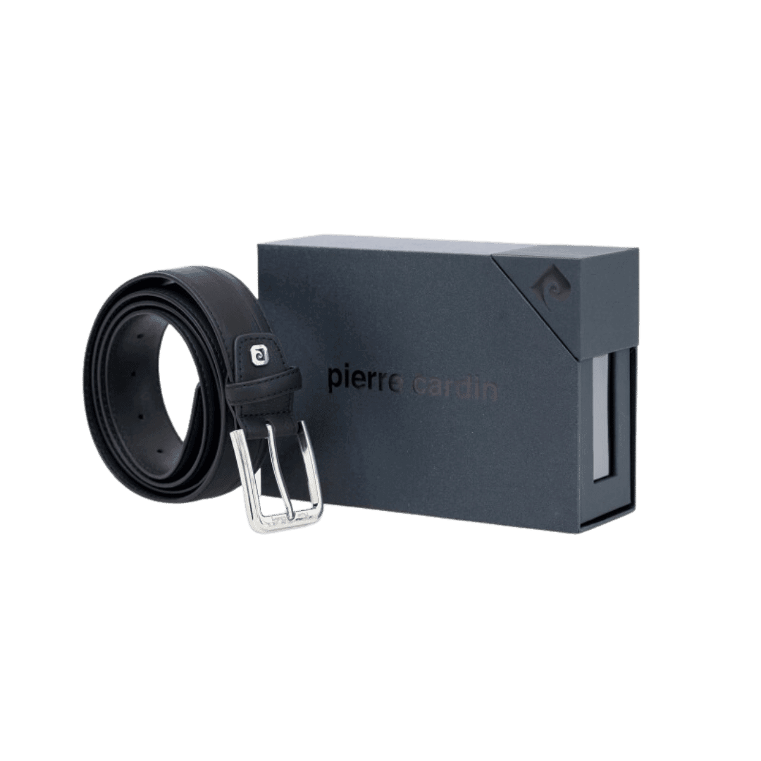 Cintura Pierre Cardin con Doppio Ricamo in Pelle – Raffinata e Duratura