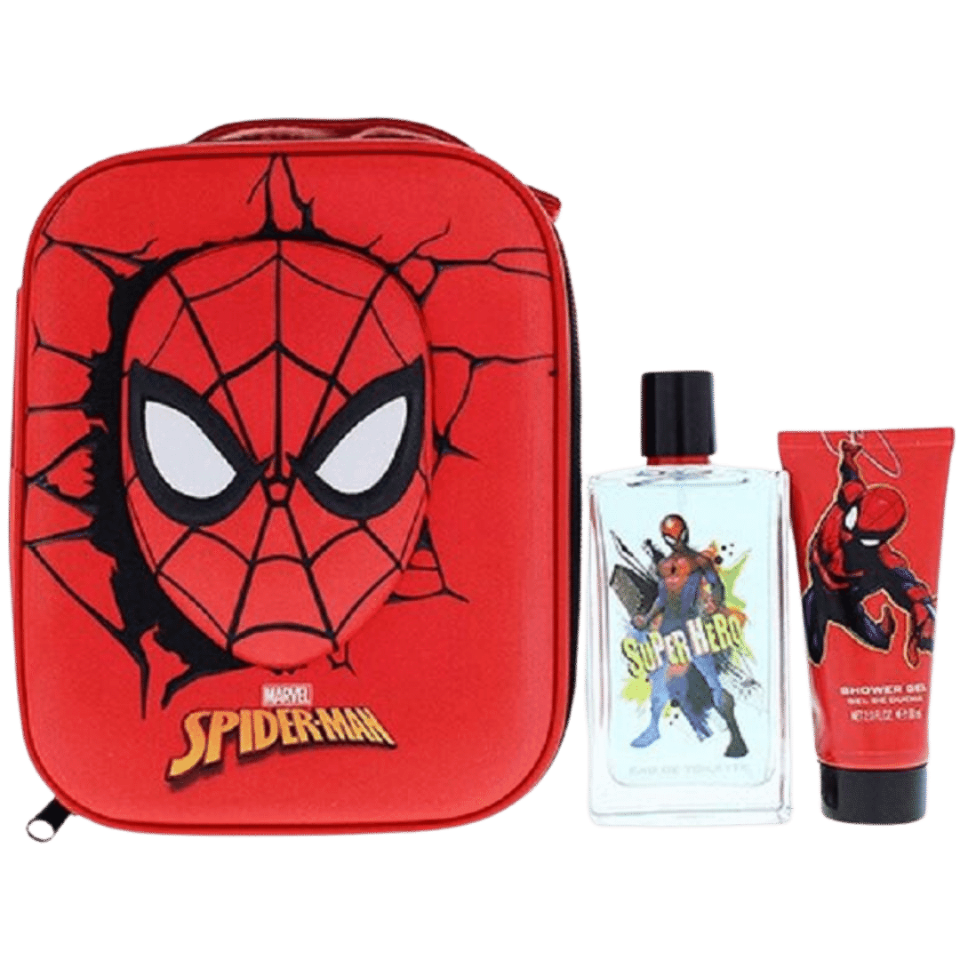 Spiderman Coffret EDT da 100ml + S/G da 75ml + Astuccio Figura 3D: Set Regalo per i Piccoli Eroi