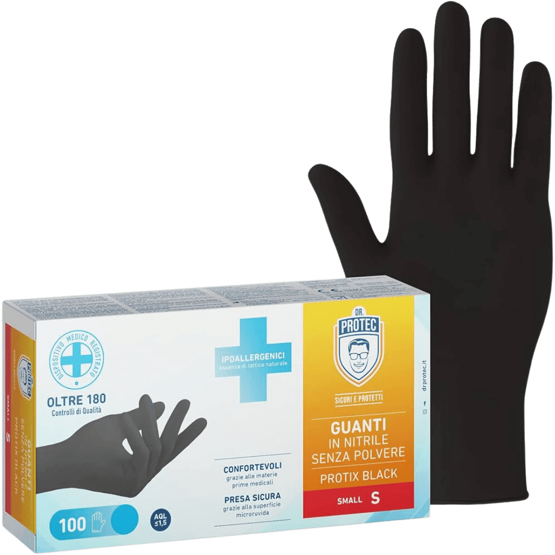DR Protect Guanti Neri in Nitrile Senza Polvere: Protezione e Comfort per Tutti gli Usi