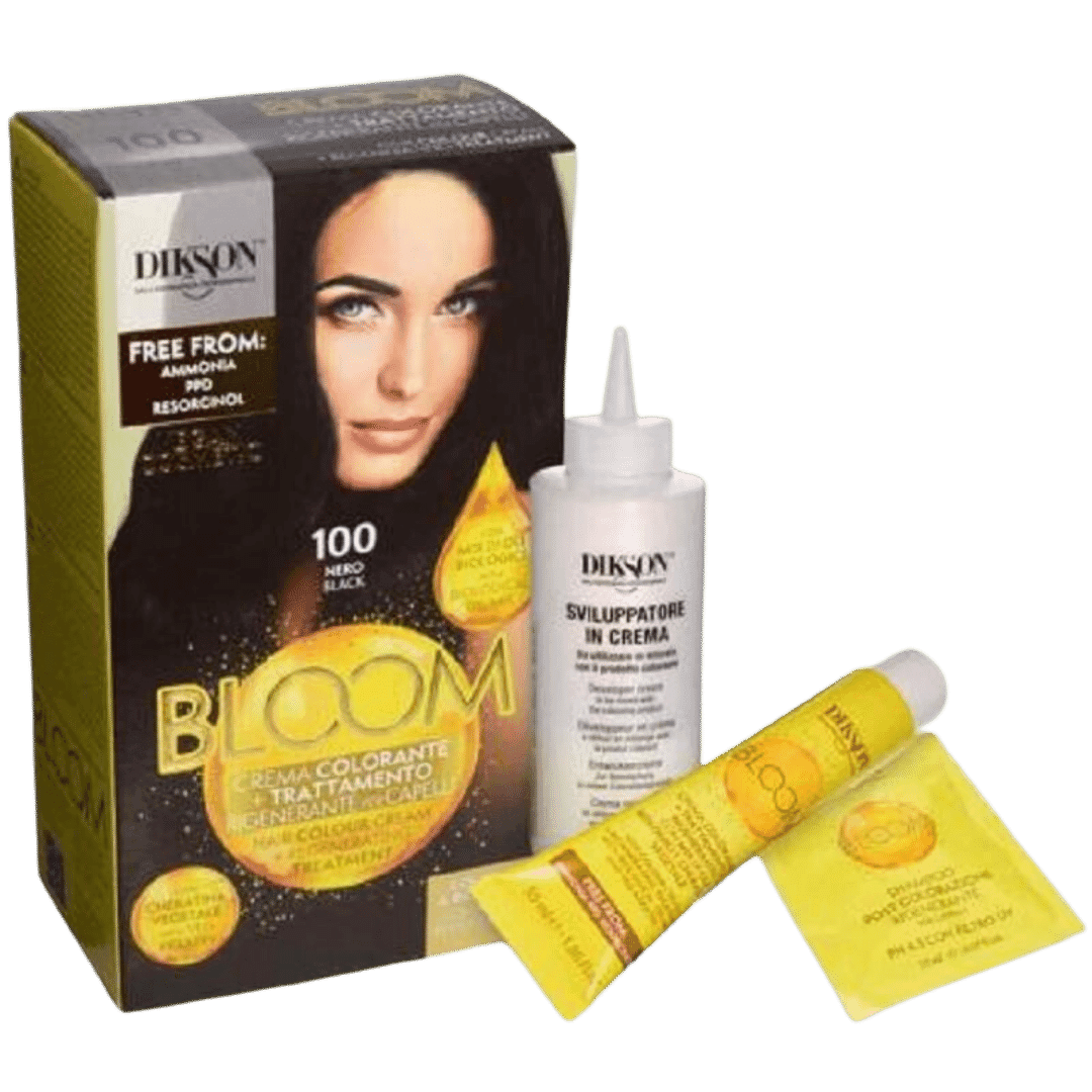 Dikson Bloom Crema Colorante N.100 Nero Black – Colore Intenso Senza Ammoniaca