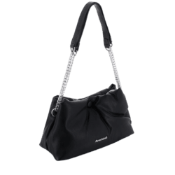 Borsa Tracolla Monocolor Nero - Chiusura con Zip e Taschine Interne Multifunzione
