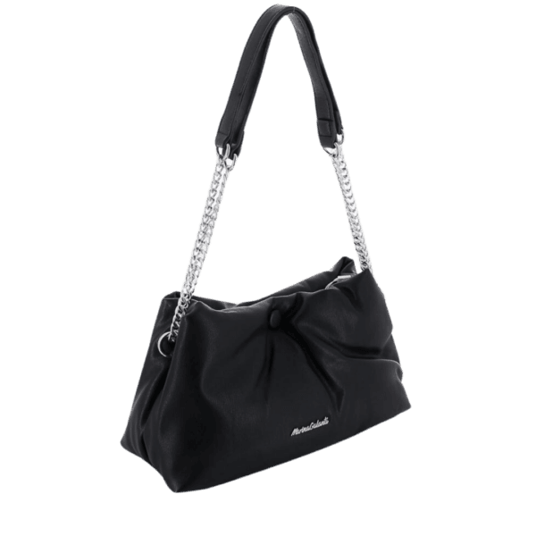 Borsa Tracolla Monocolor Nero - Chiusura con Zip e Taschine Interne Multifunzione
