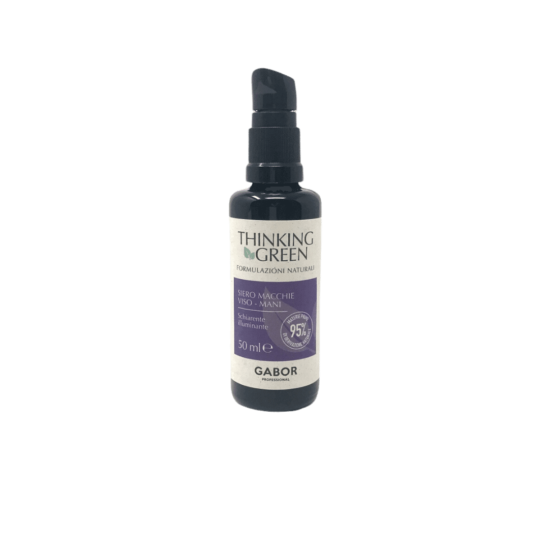 Siero Macchie Viso/Mani Thinking Green 15ml - Emulsione Leggera con Arbutina e Acido Mandelico per un Incarnato Uniforme