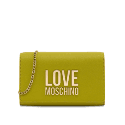 Clutch Donna con Tracolla Love Moschino, linea Gold Metal Logo, color Lime