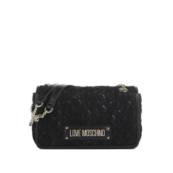Love Moschino Tracolla Crossbody Tweed Nero