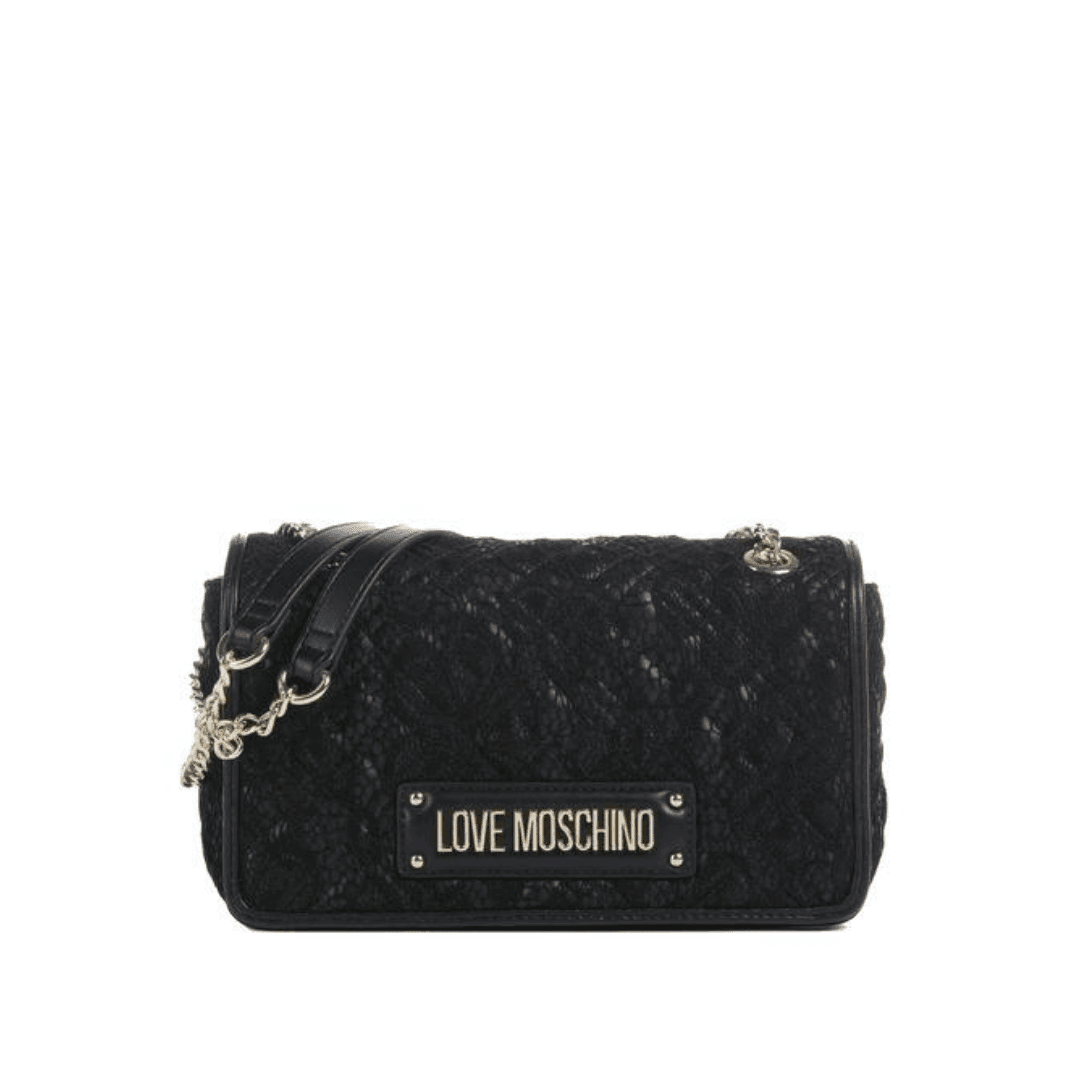 Love Moschino Tracolla Crossbody Tweed Nero