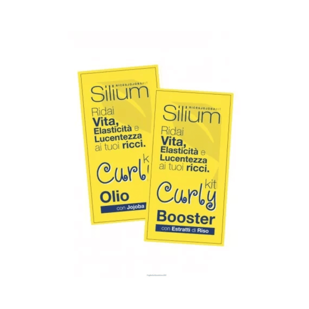Silium Kit Curly Olio e Booster Trattamento Rivitalizzante per Capelli Ricci