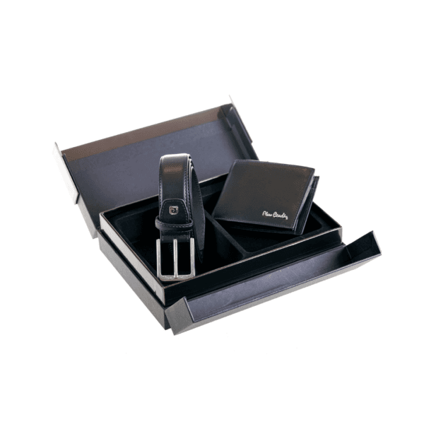 Set box cintura più portafoglio in pelle Pierre Cardin Parure