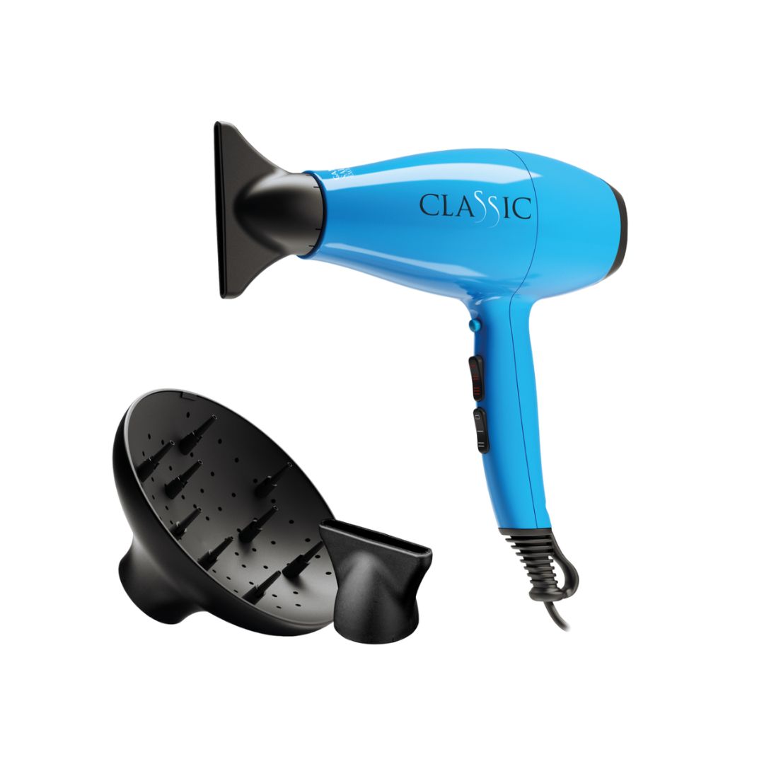 GAMA Phon Classic Blu 2200 W – Asciugacapelli Professionale con 2 Bocchette & Diffusore