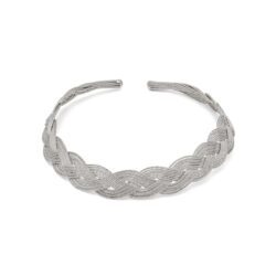 Vestopazzo Girocollo “Treccia” – Collana Rigida Intrecciata in Alluminio
