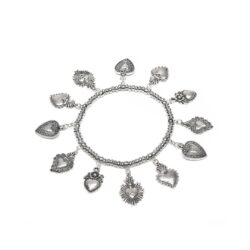 Vestopazzo Bracciale Elastico con Pendenti Cuori Sacri