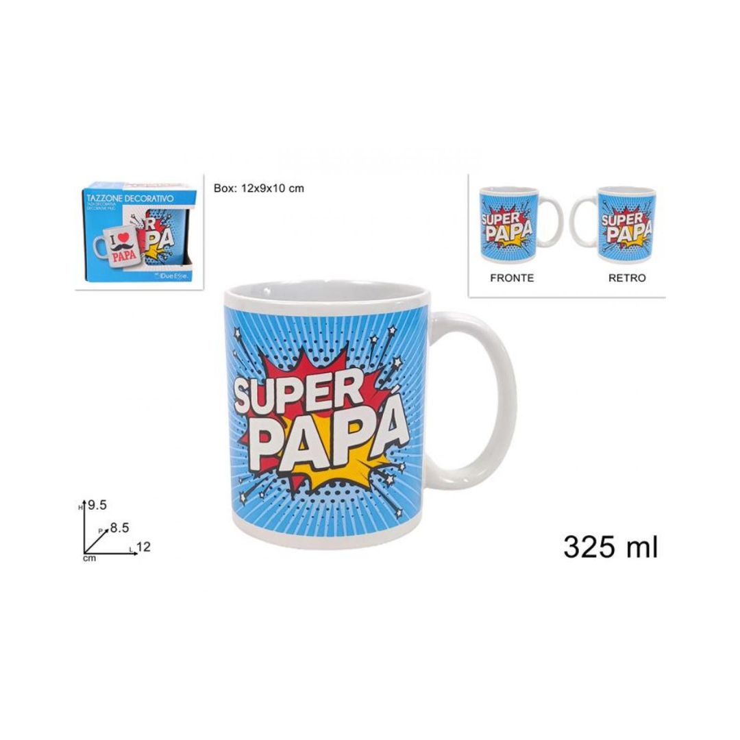 Tazza Mug “Super Papà” con Box Regalo – Ceramica